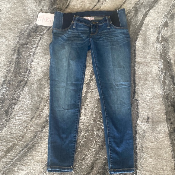 Isabel skinny maternity side panel cropped Jeans size 00 waist 24 NWT - Picture 3 of 11